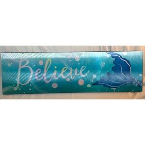 3D Lenticular Wall Art Mermaid Tail "Believe" 27"x8" Hanging Plaque Hobby Lobby